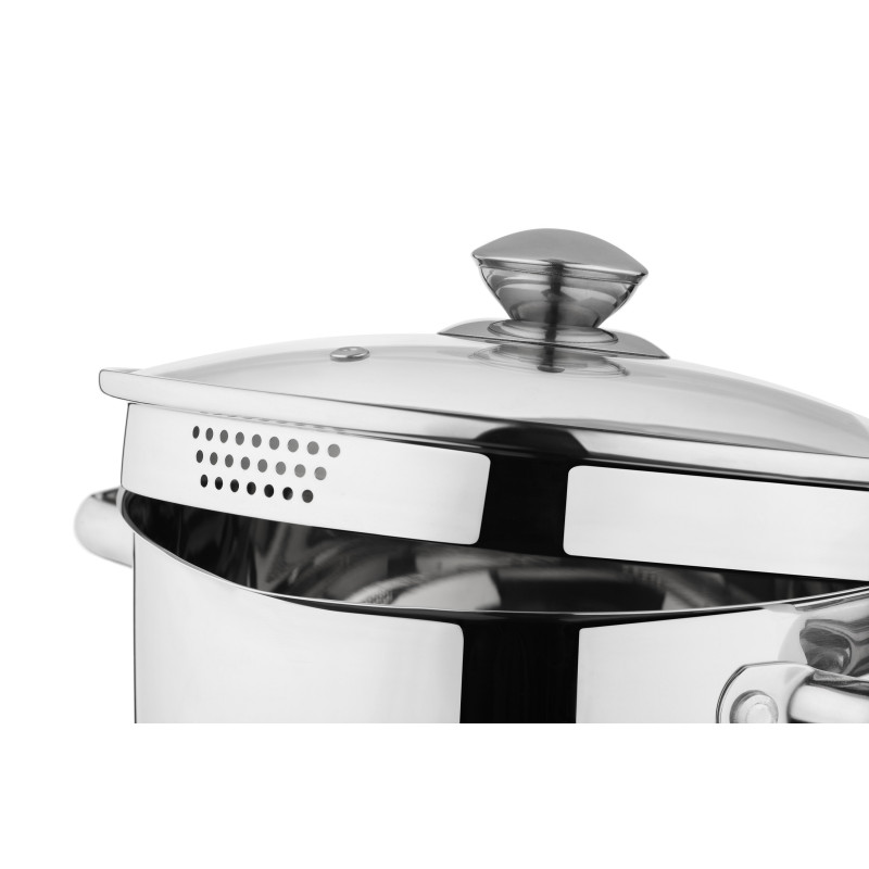 Каструля Ardesto Gemini Lecco AR2836CS Steel, 3.6л, діаметр 20см, зливний носик, нержавіюча сталь, кришка в комплекті, підходить для використання з усіма типами плит, мірна шкала