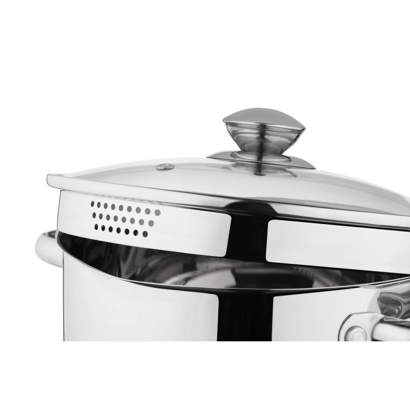 Каструля Ardesto Gemini Lecco AR2847CS Steel, 4.7л, діаметр 22см, зливний носик, нержавіюча сталь, кришка в комплекті, підходить для використання з усіма типами плит, мірна шкала