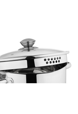 Каструля Ardesto Gemini Lecco AR2847CS Steel, 4.7л, діаметр 22см, зливний носик, нержавіюча сталь, кришка в комплекті, підходить для використання з усіма типами плит, мірна шкала