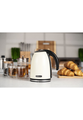 Електрочайник Ardesto EKL-F340BG, Beige, 2200 Вт, 1.7 л, дисковий, індикатор роботи, корпус пластик/метал, захист від перегріву та автоматичне відключення при відсутності води