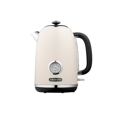 Електрочайник Ardesto EKL-F410BG, Beige, 2200 Вт, 1.8 л, дисковий, індикатор роботи, корпус нержавіюча сталь, захист від перегріву та автоматичне відключення при відсутності води