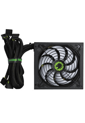 Блок живлення 500 Вт, GameMax GP-500, Black, 80+ Bronze, Active PFC, 14 см, 2xMolex / 4xSATA / 1x6+2-pin / 1x4+4-pin / 1x20+4-pin, захист OVP / UVP / SIP / OCP / OLP / OPP / SCP