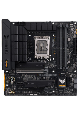 Материнська плата LGA1700, Asus TUF GAMING B760M-PLUS D4, B760, 4xDDR4, Int.Video(CPU), 4xSATA3, 2xM.2, 1xPCI-E 16x 5.0, 1xPCI-E 16x 4.0, 1xPCI-E 1x 4.0, Realtek 7.1, Realtek 2.5Gb, 8xUSB3.2/4xUSB2.0, HDMI/DP, MicroATX