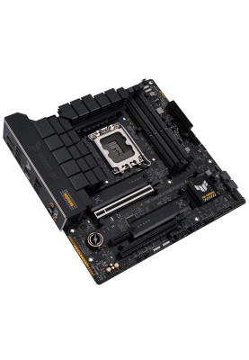Материнська плата LGA1700, Asus TUF GAMING B760M-PLUS D4, B760, 4xDDR4, Int.Video(CPU), 4xSATA3, 2xM.2, 1xPCI-E 16x 5.0, 1xPCI-E 16x 4.0, 1xPCI-E 1x 4.0, Realtek 7.1, Realtek 2.5Gb, 8xUSB3.2/4xUSB2.0, HDMI/DP, MicroATX