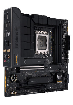 Материнська плата LGA1700, Asus TUF GAMING B760M-PLUS WIFI D4, B760, 4xDDR4, Int.Video(CPU), 4xSATA3, 2xM.2, 1xPCI-E 16x 5.0, 1xPCI-E 16x 4.0, 1xPCI-E 1x 4.0, Realtek 7.1, Realtek 2.5Gb, WiFi 6, Bluetooth 5.2, 8xUSB3.2/4xUSB2.0, HDMI/DP, MicroATX