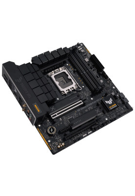 Материнська плата LGA1700, Asus TUF GAMING B760M-PLUS WIFI D4, B760, 4xDDR4, Int.Video(CPU), 4xSATA3, 2xM.2, 1xPCI-E 16x 5.0, 1xPCI-E 16x 4.0, 1xPCI-E 1x 4.0, Realtek 7.1, Realtek 2.5Gb, WiFi 6, Bluetooth 5.2, 8xUSB3.2/4xUSB2.0, HDMI/DP, MicroATX