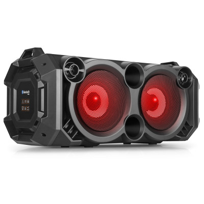 Колонка портативна 2.0 REAL-EL X-751 Black, 2 x 18 Вт, пластиковий корпус, Bluetooth, MicroSD/USB, живлення від акумулятора, 4000 мА * год, керування збоку