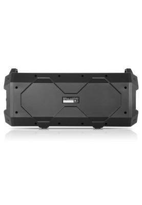 Колонка портативна 2.0 REAL-EL X-751 Black, 2 x 18 Вт, пластиковий корпус, Bluetooth, MicroSD/USB, живлення від акумулятора, 4000 мА * год, керування збоку