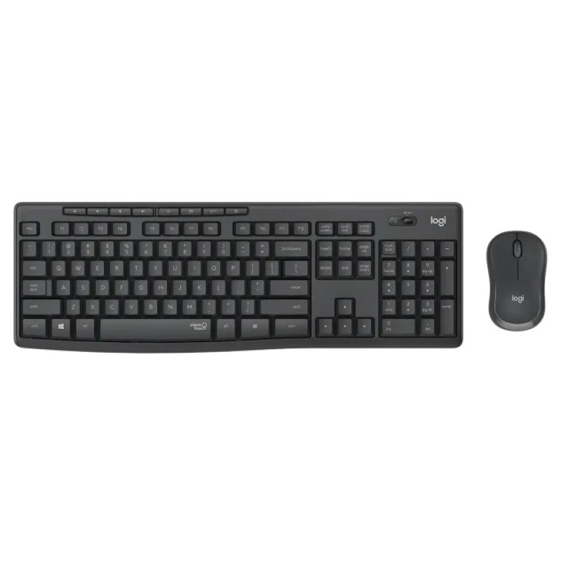 Комплект бездротовий Logitech MK295, Graphite, клавіатура + миша, вологозахищена конструкція, технологія "SilentTouch" (920-009800)