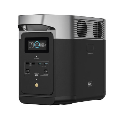 Зарядна станція EcoFlow Delta 2 (1024 Вт·ч), потужність 1800 Вт⋅год, NCM-літій-залізо-фосфатний акумулятор, чиста синусоїда, 4 x розетки