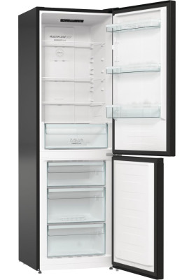 Холодильник Gorenje NRKE62BXL, Black, двокамерний, загальний об'єм 320L, корисний об'єм 203L/99L, No Frost, клас енергоспоживання А++, внутрішній дисплей, 185x59.2x60 см