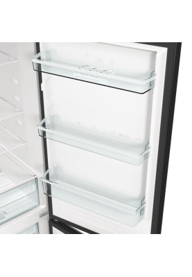 Холодильник Gorenje NRKE62BXL, Black, двокамерний, загальний об'єм 320L, корисний об'єм 203L/99L, No Frost, клас енергоспоживання А++, внутрішній дисплей, 185x59.2x60 см