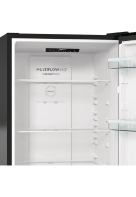 Холодильник Gorenje NRKE62BXL, Black, двокамерний, загальний об'єм 320L, корисний об'єм 203L/99L, No Frost, клас енергоспоживання А++, внутрішній дисплей, 185x59.2x60 см