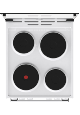 Плита електрична Gorenje GE5A21WH, White, варильна поверхня з духовкою, поворотні перемикачі, 4 електричні конфорки, об'єм духовки 68 л, гриль, 85x50x59.4 см