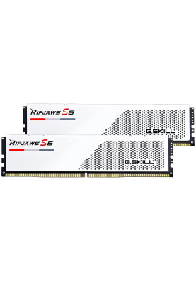 Пам'ять 16Gb x 2 (32Gb Kit) DDR5, 5200 MHz, G.Skill Ripjaws S5, White, 36-36-36-83, 1.2V, з радіатором (F5-5200J3636C16GX2-RS5W)