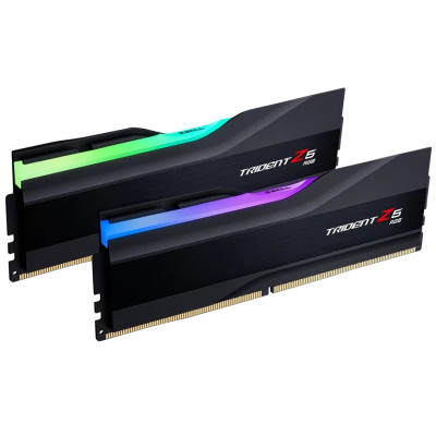 Пам'ять 16Gb x 2 (32Gb Kit) DDR5, 6000 MHz, G.Skill Trident Z5 RGB, Black, 32-38-38-96, 1.35V, з радіатором (F5-6000J3238F16GX2-TZ5RK)