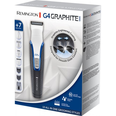 Набір для стрижки Remington PG4000 G4 Graphite series, Black/White, борода/голова/тіло/ніс, 7 насадок, волога очистка, робота від акумулятора/мережі