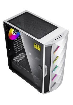 Корпус GameMax Diamond COC White, без БЖ, Mid Tower, EATX / ATX / Micro ATX / Mini ITX, 1хUSB 3.0, 1хUSB 2.0, 1x120 мм ARGB, 1xCOC Turbo Fan, 421х210х460 мм, 0.5 мм, 4.4 кг