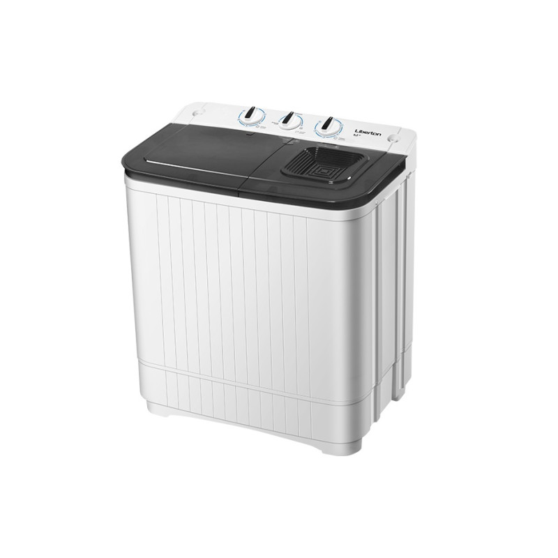 Пральна машина напівавтоматична Liberton LWM-6200 PUMP, White/Black, з 2 барабанами, завантаження 6.2 кг, 3 режими, 1350 об/хв, клас енергоспоживання А+, 66.8х40х76.5 см