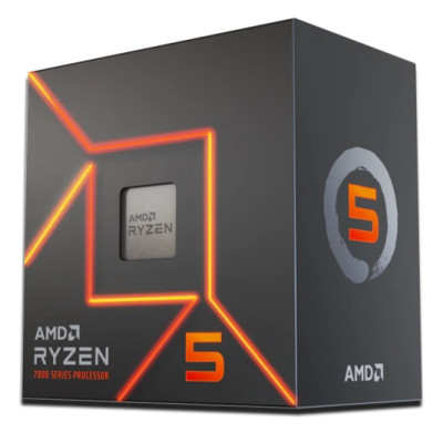 Процесор AMD (AM5) Ryzen 5 7600, Box, 6x3.8 GHz (Turbo Boost 5.1 GHz), Radeon Graphics, L3 32Mb, Zen 4, 5 nm, TDP 65W, розблокований множник, кулер Wraith Stealth (100-100001015BOX)