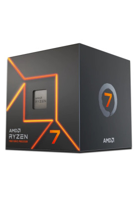 Процесор AMD (AM5) Ryzen 7 7700, Box, 8x3.8 GHz (Turbo Boost 5.3 GHz), Radeon Graphics, L3 32Mb, Zen 4, 5 nm, TDP 65W, розблокований множник, кулер Wraith Prism (100-100000592BOX)
