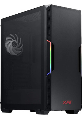 Корпус ADATA XPG STARKER Black, без БЖ, Mid Tower, для ATX / Micro-ATX / Mini-ITX, 1x120 мм XPG VENTO, 1x120 мм XPG VENTO ARGB, VGA до 350 мм / CPU до 165 мм, бічна панель із загартованого скла 4 мм (STARKER-BKCWW)