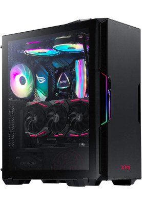 Корпус ADATA XPG STARKER Black, без БЖ, Mid Tower, для ATX / Micro-ATX / Mini-ITX, 1x120 мм XPG VENTO, 1x120 мм XPG VENTO ARGB, VGA до 350 мм / CPU до 165 мм, бічна панель із загартованого скла 4 мм (STARKER-BKCWW)