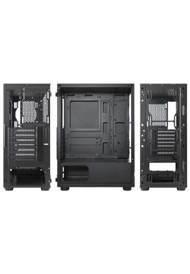 Корпус Frontier Karo 22A Black, без БЖ, Mid Tower, ATX / Micro ATX / Mini ITX, 2xUSB 3.0, 1xUSB 2.0, 330x200x440 мм