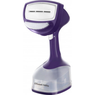 Відпарювач Russell Hobbs 25600-56, Purple, 1650W, вертикальна, постійна пара 25г/хв, об'єм бака для води 220мл, насадка для оббивання, насадка для делікатних тканин, насадка-щітка для очищення