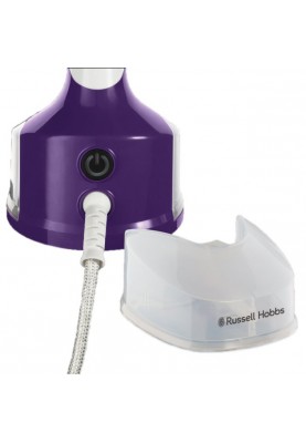 Відпарювач Russell Hobbs 25600-56, Purple, 1650W, вертикальна, постійна пара 25г/хв, об'єм бака для води 220мл, насадка для оббивання, насадка для делікатних тканин, насадка-щітка для очищення