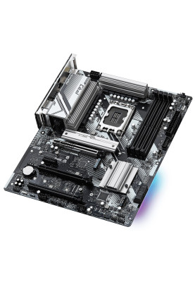 Материнська плата LGA1700, ASRock B760 Pro RS, B760, 4xDDR5, Int.Video(CPU), 4xSATA3, 3xM.2, 1xPCI-E 16x 5.0, 1xPCI-E 16x 4.0, 1x. 0, 1xM.2 (Key E), ALC897, RTL8125BG, 9xUSB3.2/4xUSB2.0, HDMI/DP/Type-C, CrossFire, ATX