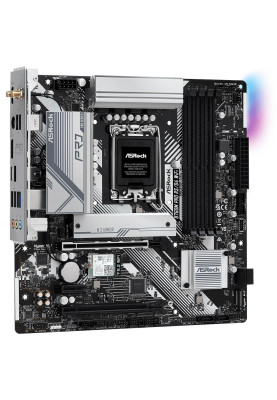 Материнська плата LGA1700, ASRock B760M Pro RS/D4 WiFi, B760, 4xDDR4, Int.Video(CPU), 4xSATA3, 2xM.2, 2xPCI-E 16x 4.0, 1xPCI-E 1x 4.0, ALC897, RTL8125BG, WiFi 6, Bluetooth 5.3, 7xUSB3.2/6xUSB2.0, HDMI/DP, CrossFire, MicroATX