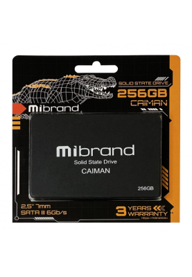 Твердотільний накопичувач 256Gb, Mibrand Caiman, SATA3, 2.5", 3D TLC, 550/460 MB/s (MI2.5SSD/CA256GBST)