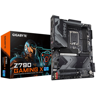 Материнська плата LGA1700, Gigabyte Z790 GAMING X, Z790, 4xDDR5, Int.Video(CPU), 6xSATA3, 4xM.2, 1xPCI-E 16x 5.0, 2xPCI-E 16x 4.0, Realtek 7.1, Realtek 2.5GbE, 10xUSB3.2/8xUSB2.0, HDMI/DP, CrossFire, ATX