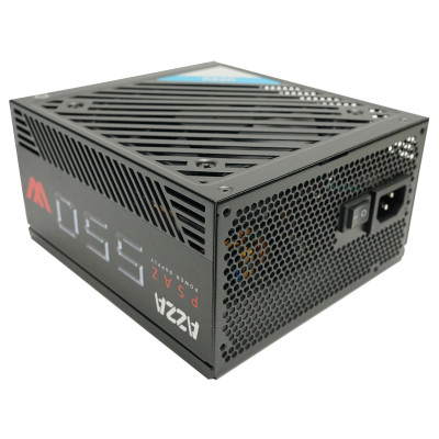 Блок живлення 550 Вт, AZZA, Black, 80+ Bronze, 12 см, 2xMolex / 5xSATA / 2x6+2-pin / 1x20+4-pin / 1x4+4-pin, захист UVP/OVP/OPP/OCP/SCP (PSAZ-550W)