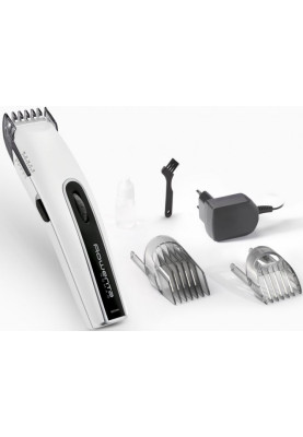 Машинка для стрижки Rowenta TN1400F1, White, живлення мережа/акумулятор, 2 насадки, 18 позицій установки довжини (1-30мм), індикатор зарядки