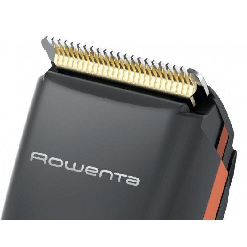 Машинка для стрижки Rowenta TN5221F4, Gray/Red, живлення мережа/акумулятор, 2 швидкості, турбо-режим, 3 насадки, 29 позицій установки довжини (0.5-30мм), індикатор зарядки, швидка зарядка, чохол