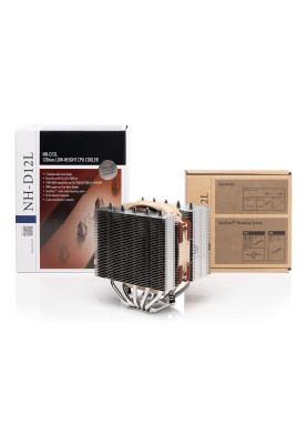 Кулер для процесора Noctua NH-D12L, алюміній/мідь, 1x120 мм, для Intel 1700/1200/115x/2066/2011, AMD AM5/AM4, до 148 Вт