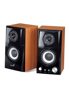 Колонки 2.0 Genius SP-HF500A II, Black/Wood, 3.5 мм, 2 x 8 Вт, МДФ, лінійний та роз'єм для навушників, 1.5 м, живлення від 220V (31730032400)