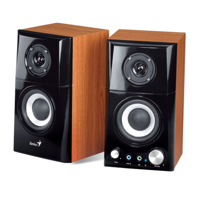 Колонки 2.0 Genius SP-HF500A II, Black/Wood, 3.5 мм, 2 x 8 Вт, МДФ, лінійний та роз'єм для навушників, 1.5 м, живлення від 220V (31730032400)