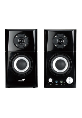 Колонки 2.0 Genius SP-HF500A II, Black/Wood, 3.5 мм, 2 x 8 Вт, МДФ, лінійний та роз'єм для навушників, 1.5 м, живлення від 220V (31730032400)