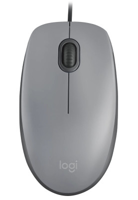 Миша Logitech M110 Silent, Mid Grey, USB, оптична, 1000 dpi, 3 кнопки, 1.8 м (910-006760)