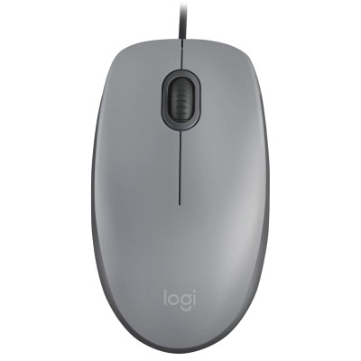 Миша Logitech M110 Silent, Mid Grey, USB, оптична, 1000 dpi, 3 кнопки, 1.8 м (910-006760)