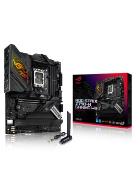 Материнська плата LGA1700, Asus ROG STRIX Z790-H GAMING WIFI, Z790, 4xDDR5, Int.Video(CPU), 4xSATA3, 4xM.2, 1xPCI-E 16x 5.0, 1xPCI-E 16x 4.0, 1xPCI-E 1x 3.0, S1220A + SV3H712, Intel 2.5Gb, WiFi 6, Bluetooth 5.3, 10xUSB3.2/4xUSB2.0, HDMI/DP, ATX