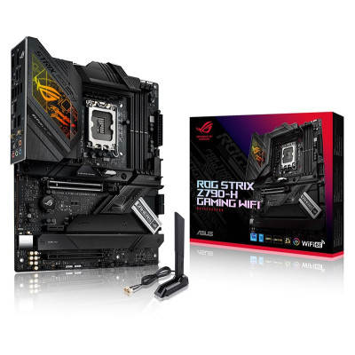 Материнська плата LGA1700, Asus ROG STRIX Z790-H GAMING WIFI, Z790, 4xDDR5, Int.Video(CPU), 4xSATA3, 4xM.2, 1xPCI-E 16x 5.0, 1xPCI-E 16x 4.0, 1xPCI-E 1x 3.0, S1220A + SV3H712, Intel 2.5Gb, WiFi 6, Bluetooth 5.3, 10xUSB3.2/4xUSB2.0, HDMI/DP, ATX