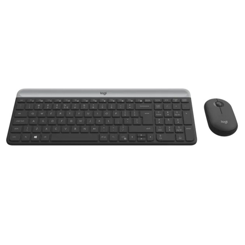Комплект бездротовий Logitech MK470 Slim, Graphite, клавіатура + миша (920-009204)