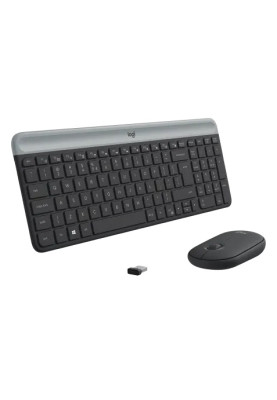 Комплект бездротовий Logitech MK470 Slim, Graphite, клавіатура + миша (920-009204)