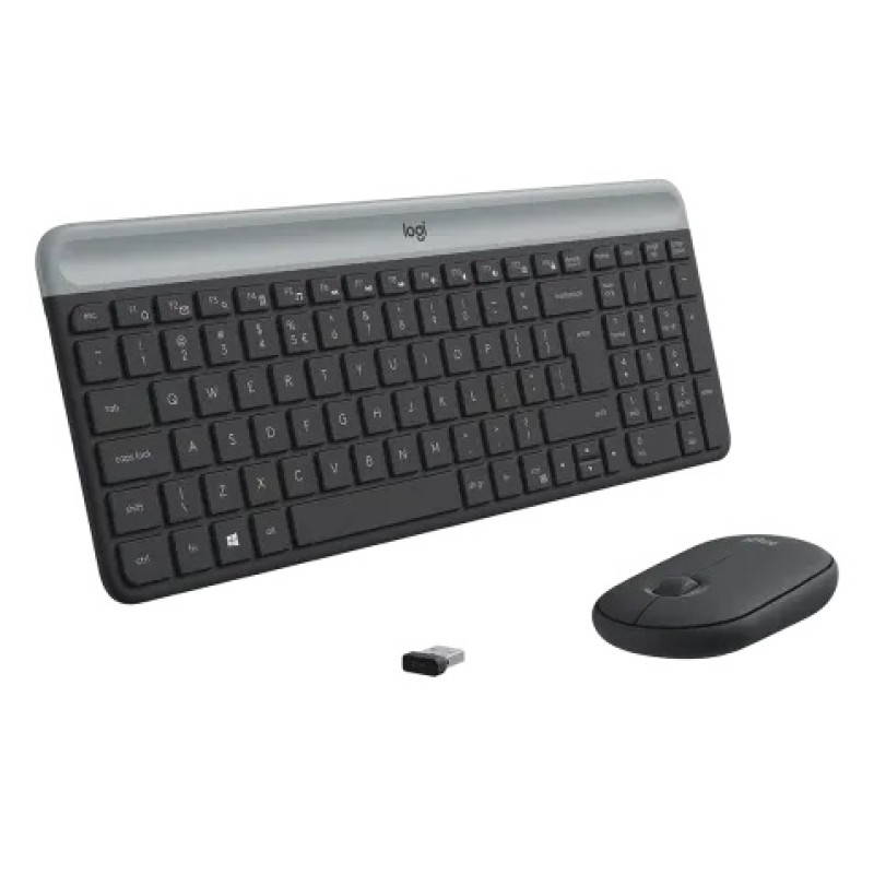 Комплект бездротовий Logitech MK470 Slim, Graphite, клавіатура + миша (920-009204)