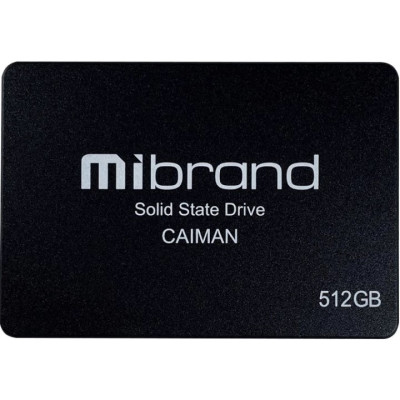 Твердотільний накопичувач 512Gb, Mibrand Caiman, SATA3, 2.5", 3D TLC, 550/460 MB/s (MI2.5SSD/CA512GBST)