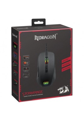 Миша Redragon Stormrage RGB IR, Black, USB, IR-лазерна, 100-10 000 dpi, RGB підсвічування, 8 програмованих кнопок (78259)